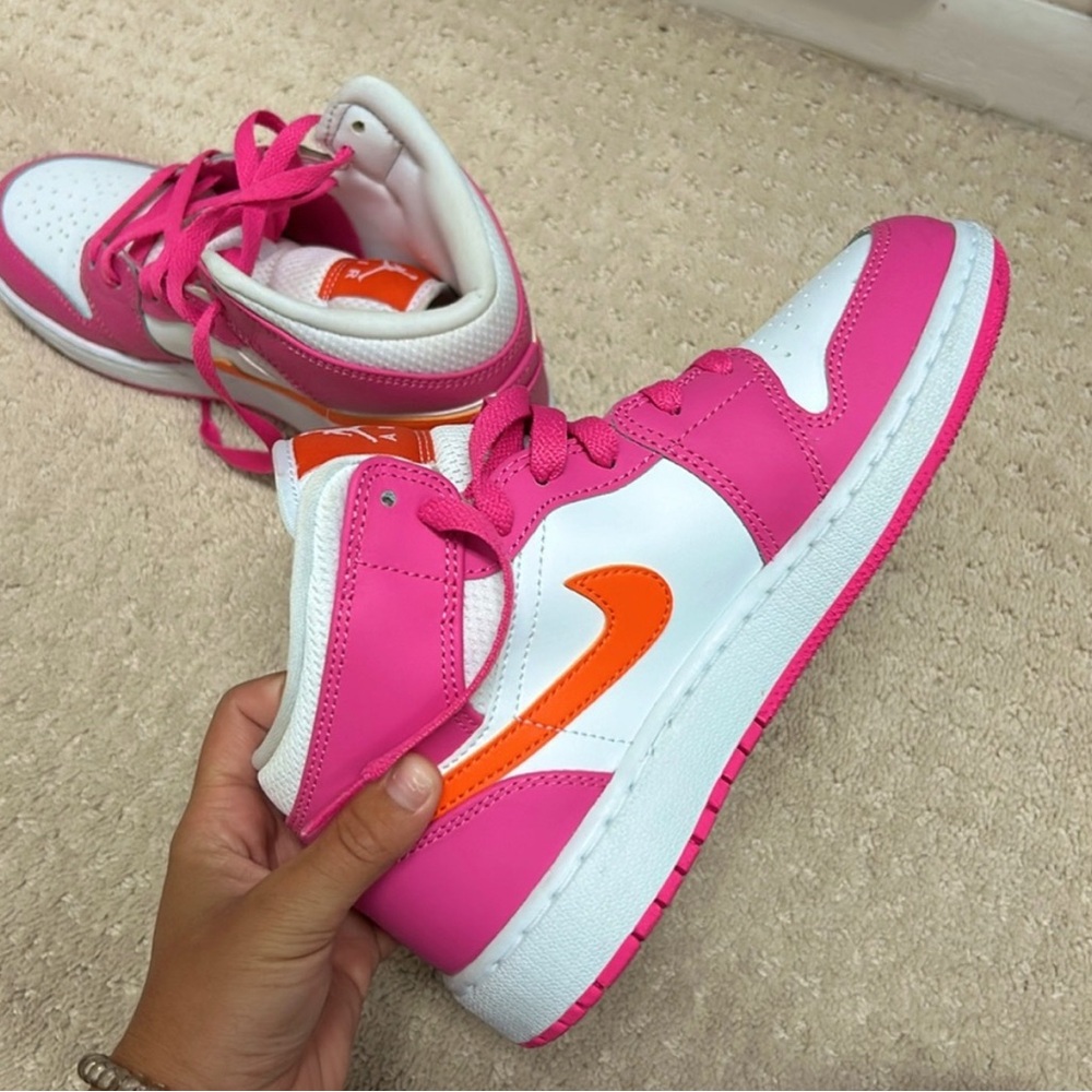 Nike Air Jordan 1 Mid GS Pinksicle Orange Sneakers
